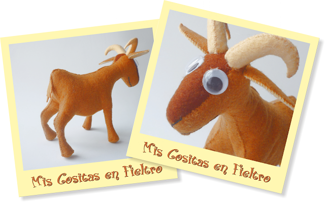 cabra, cabra 3d, fieltro, muñeco, animal, 3d, peluche de fieltro, muñeco 3d, muñeco de fieltro, felties, felty, goat