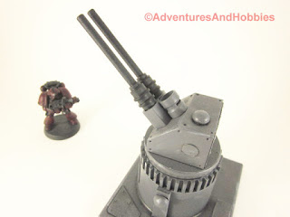 Miniature wargame remote air defense gun turret - top view.