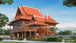 ផ្ទះខ្មែរ ប្រភេទរោងឌឿង​ ដំបូលពីរជាន់_Khmer House (KH_ 003)