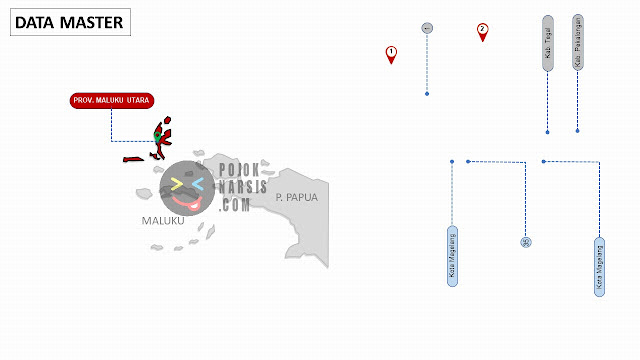 Peta Provinsi Provinsi Maluku Utara Editable Powerpoint HD
