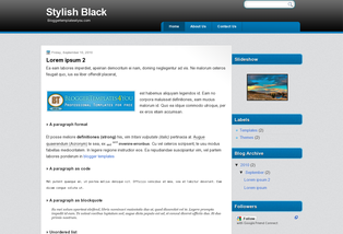 Stylish Black Free Blogger Template