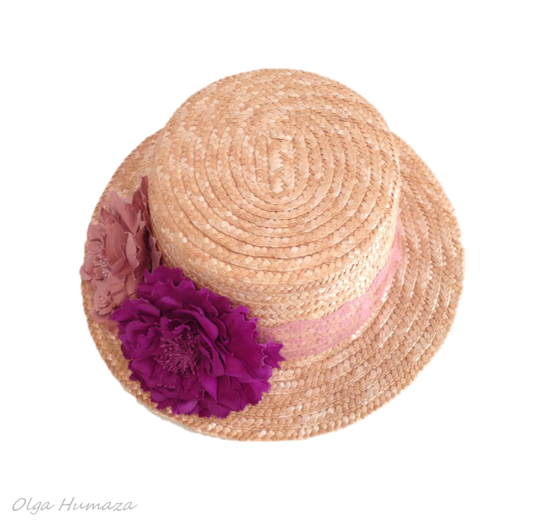 http://olgahumaza.blogspot.com.es/2014/04/b24-tocado-sombrero-canotier-flores.html