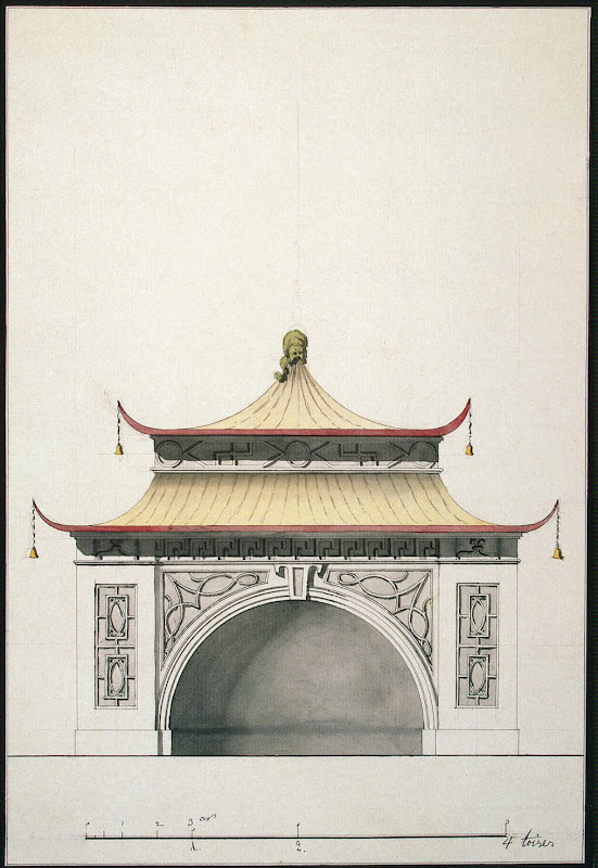 Design of a Pavilion in Chinese Style by Ilya Vasilyevich Neyelov - Architecture Drawings from Hermitage Museum