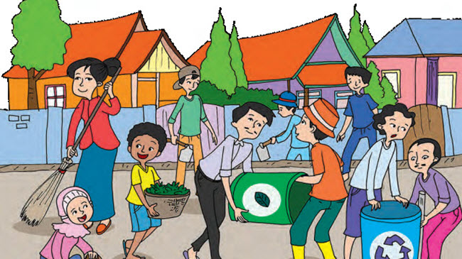  99 Gambar  Kegiatan Kerja Bakti Kartun Gratis Download 