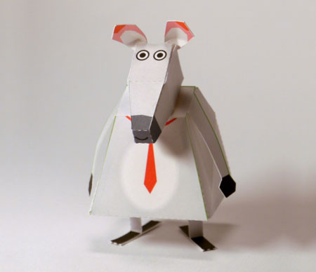 Office Rat Paper Toy