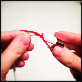 Hæklet telefonoplader/ledning. Tutorial trin 1.
