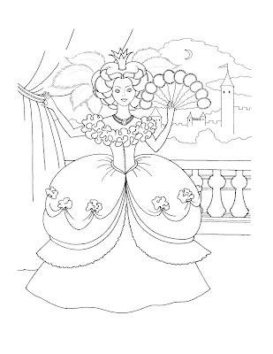 Barbie Coloring on Princess Coloring Pages  Classic Princess Coloring Pages