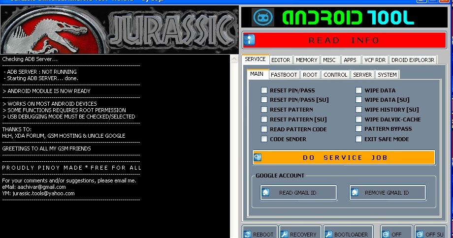 Jurassic Android Tool v5.0.3 Full crack | ShintaCell Service