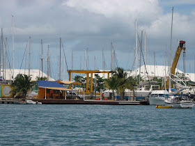 French St Martin Cadisco Fuel Dock in Lagoon