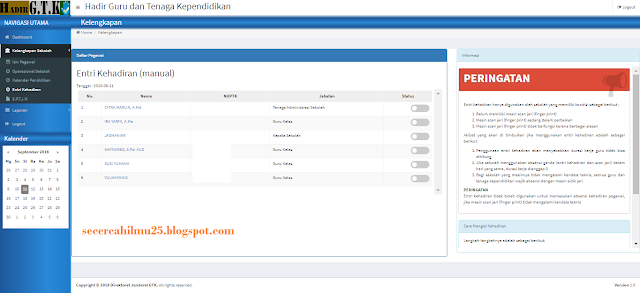 Kenapa Daftar Hadir DHGTK Bulan September Tidak Bisa Diisi Kenapa Daftar Hadir DHGTK Bulan September Tidak Bisa Diisi?
