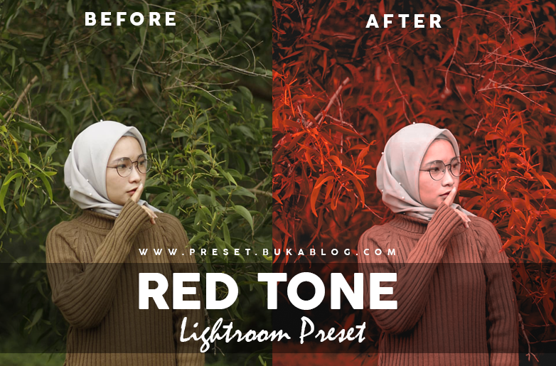 Before and After Editing Photo using Red Tone Lightroom Preset