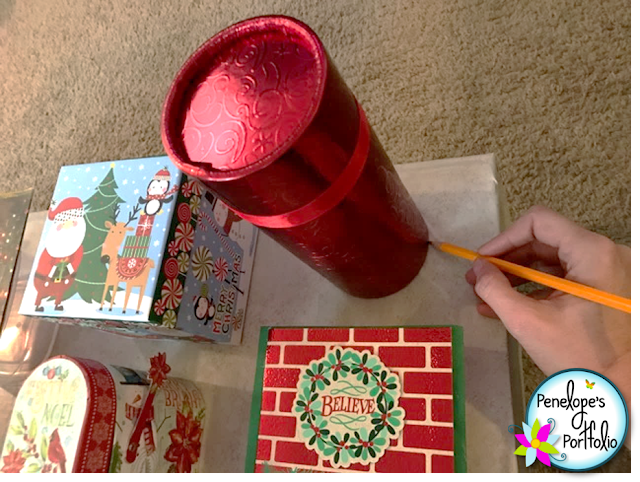 creating a dIY advent calendar by tracing shapes