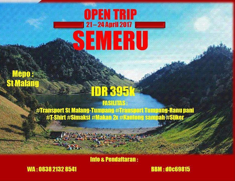  Open Trip Gunung Semeru 21 24 April 2019 Payung Rimba