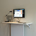 Standing desk with "invisible" data storage