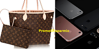 Logo Invita 3 amici e vinci gratis borsa Louis Vuitton o Iphone Apple