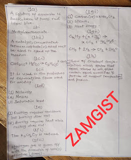 waec gce chemistry answers 2023