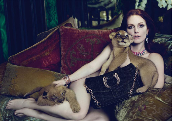 Fashion Photography for purses lion on lap