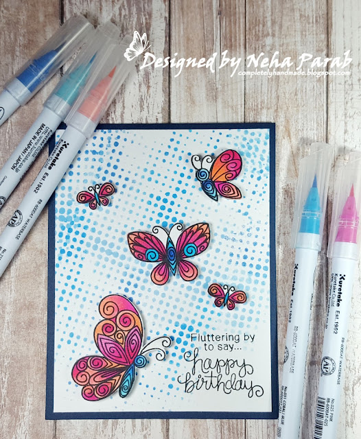 Butterfly Card by August Guest Designer Neha Parab | Beautiful Wings Stamp Set by Newton's Nook Designs #newtonsnook #handmade