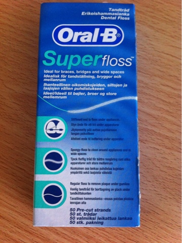A photo of a box of oral-B Super Floss