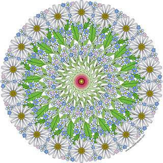 Daisy mandala with blank version to color #coloringpages #mandalas