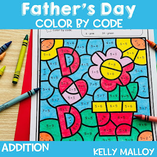 Father's Day Addition Color by Number