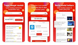 Indo Today - 5 Aplikasi Baca Berita Dapat Uang Dan Pulsa Gratis Di Android