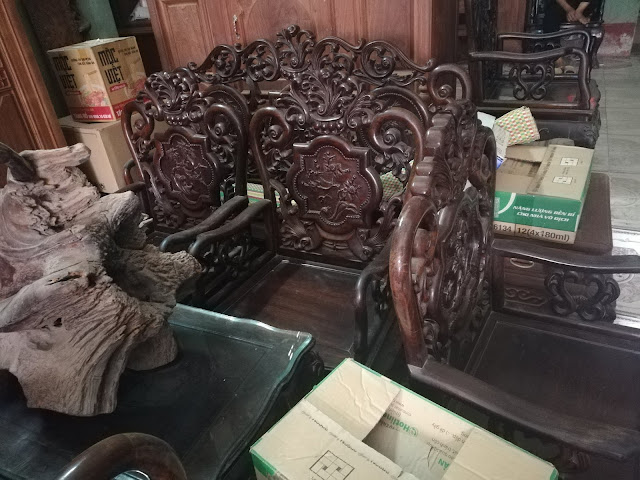 bộ bàn ghế gỗ trắc cũ