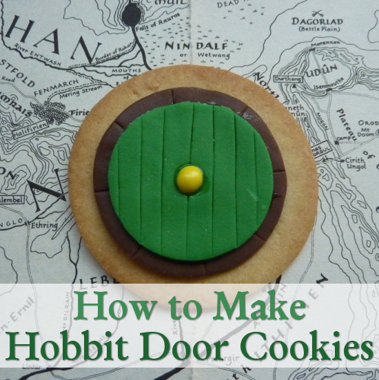 Green and brown woodland color Hobbit house home fairy door cookies