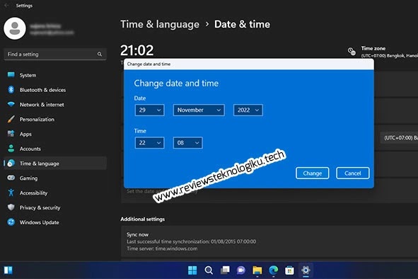 mengatur jam dan tanggal di laptop windows 11