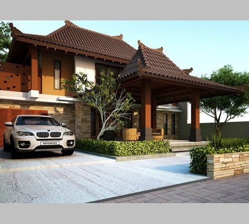 Model Teras Rumah  Joglo  Modern  Minimalis  Dengan Warna Cat 