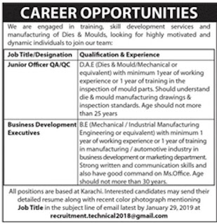 Karachi Dies & Moulds Company Jobs 2019 