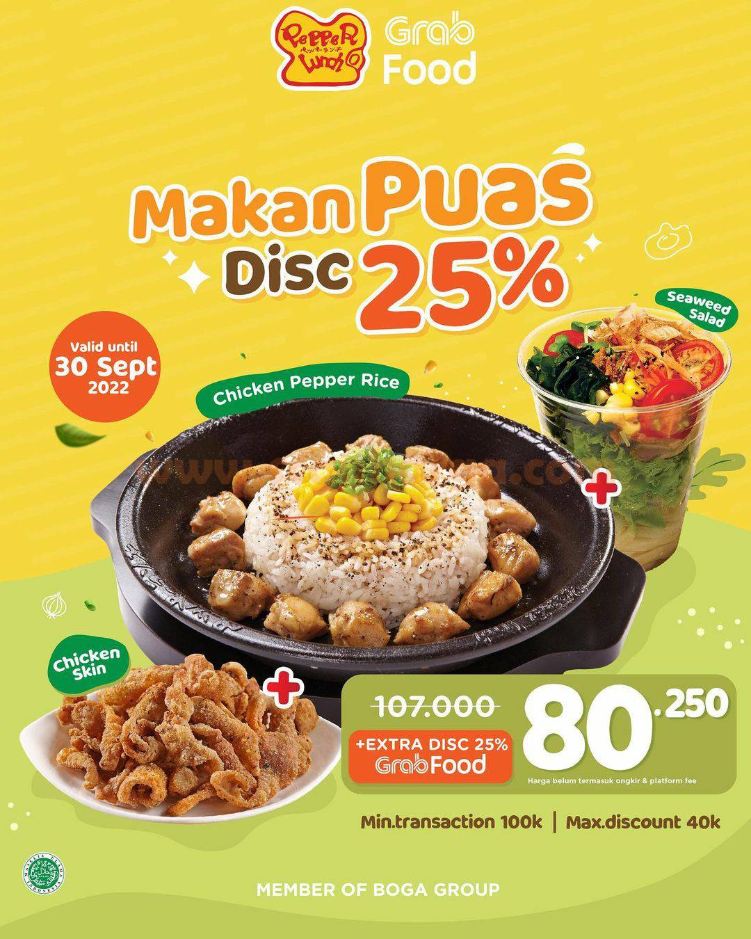 PEPPER LUNCH Promo makan Puas Diskon 25% Via GRABFOOD