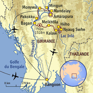 Consultez la Myanmar carte pour bien planifiez votre voyage