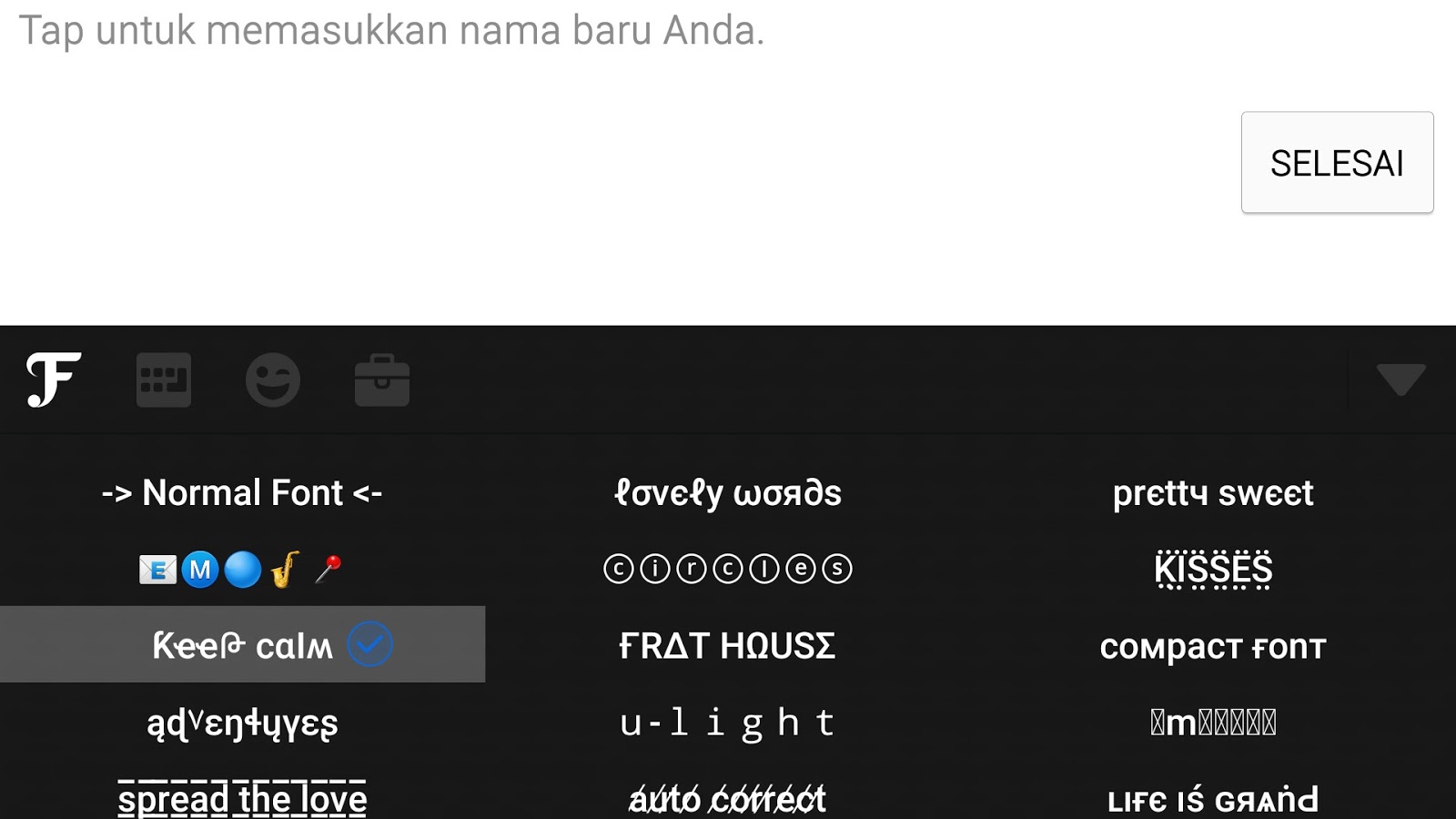 Simbol spesial nickname keren - 