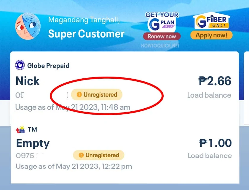 Check if Globe or TM SIM is Registered