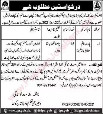 Latest Jobs in Pakistan Literacy and Non Formal Education Department Balochistan Jobs 2021