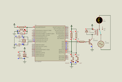 PIC16F887 set and reset an output relay-controlled lamp