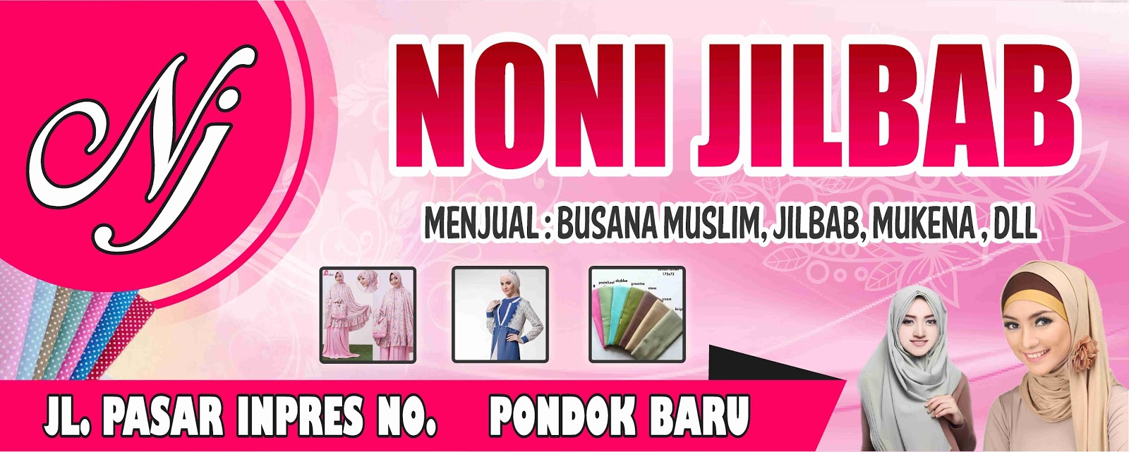  Desain  Banner  Spanduk Toko Jilbab BMCOREL