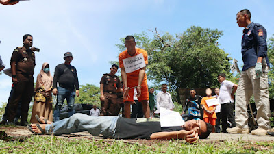 Rekonstruksi Kasus Pembunuhan di gelar Sat Reskrim Polres Aceh Selatan