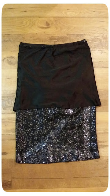 Vogue 8711 - Navy Sequin Draped Skirt - Erica B.'s DIY Style!