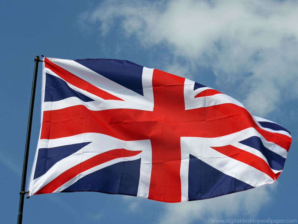 UK ( United Kingdom ) British Wallpaper of waving Flag