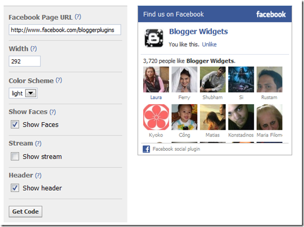 facebook like box. Facebook Like/Fan Box For Blogger