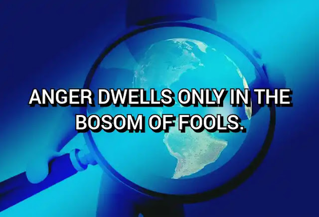 Anger dwells only in the bosom of fools.