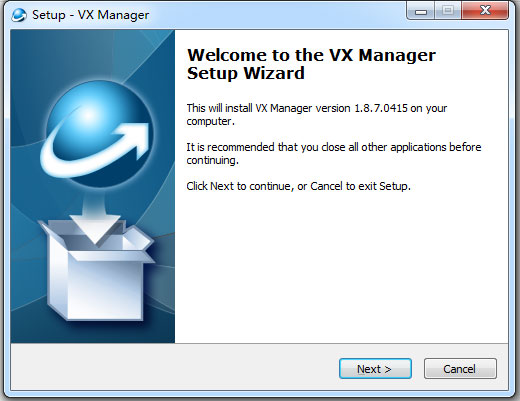 Install VX Manager driver  1.8.7 2