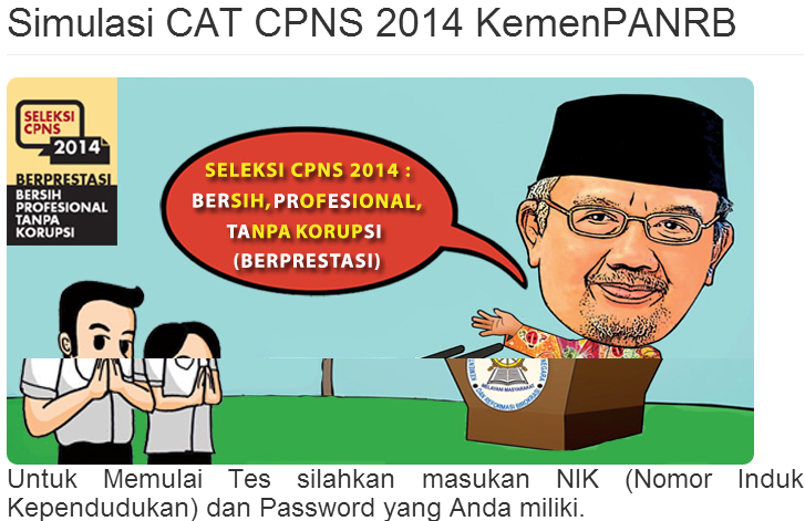 Website Simulasi  Tes CAT  CPNS 2014 BKN Portal Kesehatan