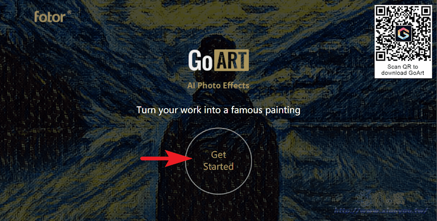 Fotor GoArt 照片套用藝術畫濾鏡