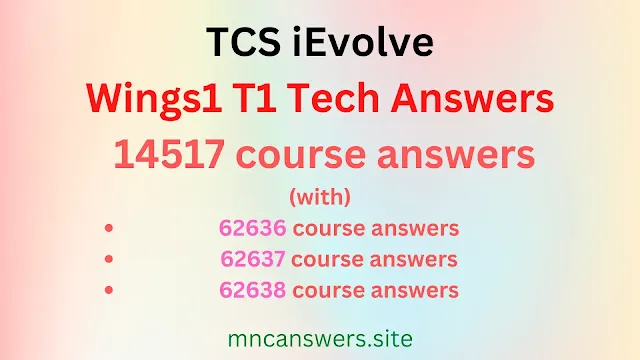 Wings1 T1 Tech Answers | 14517 course answers | TCS iEvolve