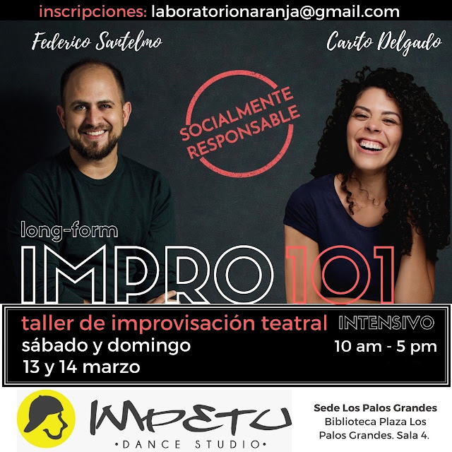 EVENTO: Improvisación teatral estilo long-form: atreverse a contar historias para sábado 13 y domingo 14 de marzo en Caracas.