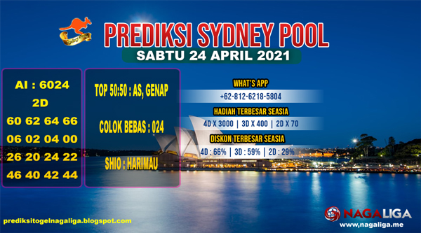 PREDIKSI SYDNEY  SABTU 24 APRIL 2021