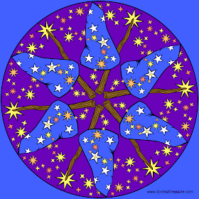 Wizard mandala with a blank version to color